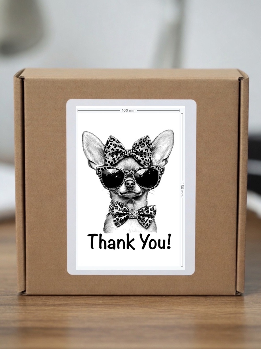 Bougie Chihuahua Thank You Stickers
 4”x6”-100ct.